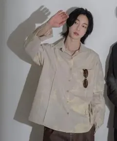 FOLLOWIN｜フォロウィン　ロングスリーブシャツ　マーブル柄　総柄