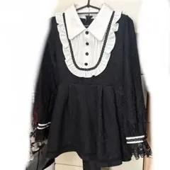 レースフリル付き黒地雷セットアップ