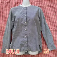 MUJI レディース　ブラウス　スタンドカラー　M 長袖　シャツ