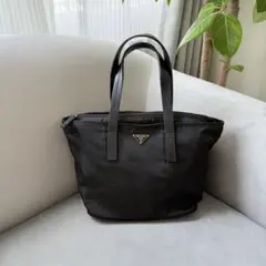 PRADA プラダ テスート ミニボストン ナイロン 三角プレート 黒 - メルカリ