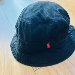 ラルフローレン バケットハット ブラック ポニー M 綿100%