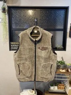 美品！LOGOS (ロゴス) ボアフリース ベスト5L ビッグサイズ　ベージュ