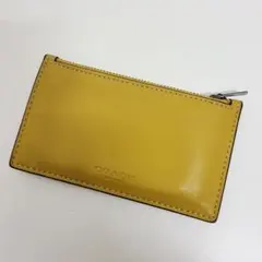 美品✨️COACH コーチ フラグメントケース カードケース レザー イエロー