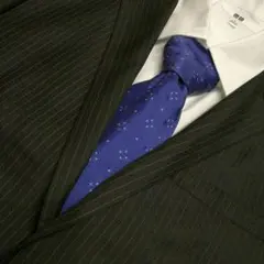 ★美品★ダンヒルイタリア製シルク100%ネクタイ　青