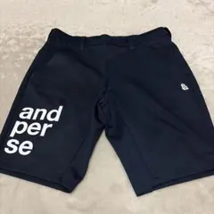 アンパスィ　and per se スウェットショートパンツ　ネイビー　L