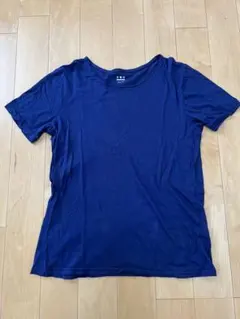 スリードッツ　three dots ネイビー コットンTシャツ　メンズMのサムネイル