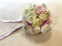 ウェディングブーケ　造花　手作り