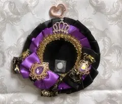 【痛ロゼット】推し活 オタ活 痛バ 缶バッジ 紫 黒 ハンドメイド