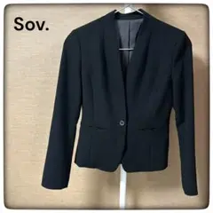 美品 Sov. ソブ ノーカラージャケット スリムフィット ブラック 38