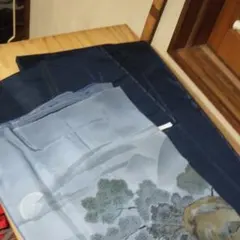 大島紬、男物、アンサンブル、  証書付