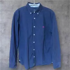 バーバリーブラックレーベル 長袖オックスフォードシャツ ネイビー紺 3(L)