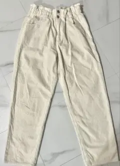 WEGO コーデュロイマムパンツ ホワイト カジュアル M