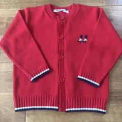 ファミリア赤いニットカーディガン サイズ2