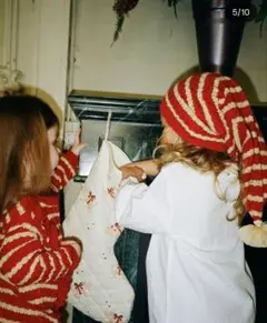 【Konges slojd】Xmas　ニット帽 2-4y　赤