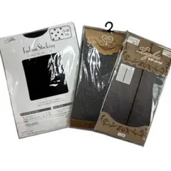 ストッキング 3点セット ドット 網 ライン柄 M〜Lまとめ売り