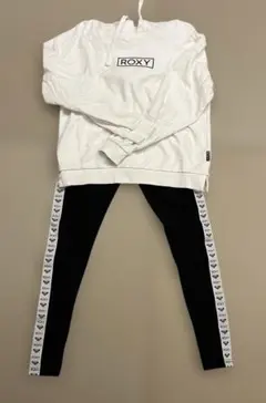 ROXY レギンス ブラック ロゴテープ