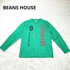 【ビーンズハウス】 長袖Tシャツ ロンT プリント グリーン Lのサムネイル