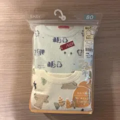 【新品】ベビー下着　ロンパース肌着２枚組　80センチ