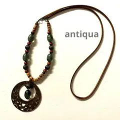 antiqua 透かしモチーフ&ビーズネックレス　アジアン　エスニックのサムネイル