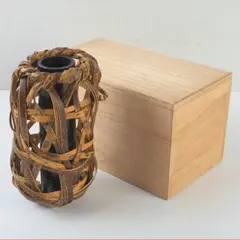 現代の名工】八木澤啓造作 竹製 蓋物「黄河」共箱 香合 茶道具 水上勉