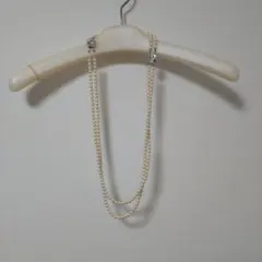 ホワイトパール二重ネックレスとブレスレット　3WAY