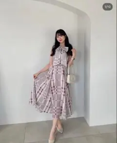 ♡*様 Anmilleアンミール ビックチェックリボンワンピース