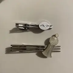 ネクタイピン 2点セット シルバーカラー