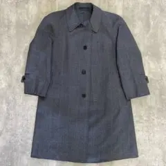 00's vintage チェスターコート ストライプ ダークグレー ウールのサムネイル