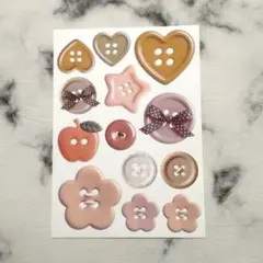 teatime様 素材シート コラージュシートダイカット　イエロー色のボタン