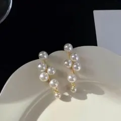 パール　ゴールド　ロングピアス　可愛い 韓国 オルチャン 高見え 結婚式