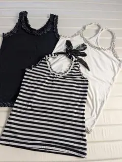 Heather　ヘザー　タンクトップ２点　ホルターネックキャミソール１点セット