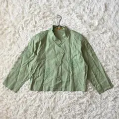 LANCEL ランセル スタンドカラー リネン ジャケット 刺繍のサムネイル