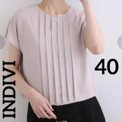 【美品】INDIVI UVケア☆洗える　ジョーゼットタック 半袖ブラウスのサムネイル
