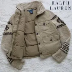 RALPH LAUREN ラルフローレン カウチンニット×ダウンジャケット