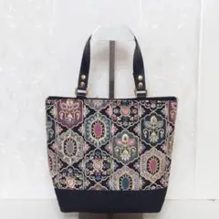 インド刺繍生地 ブラック系 SSサイズ ハンドメイド