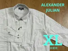 未使用 ALEXANDER JULIAN 新彊綿 麻混シャツ XL