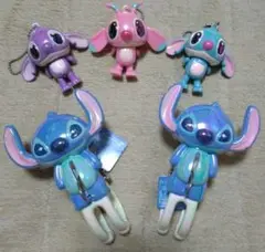 スティッチ ☆メタリック　アクリルキーホルダー クリップ　セット