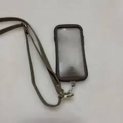 ブラウンショルダーストラップ付きスマホケース