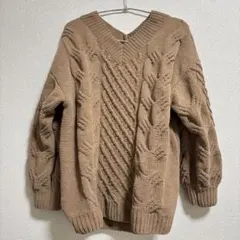 AZUL by MOUSSY ケーブルニット セーター Mサイズ ブラウン