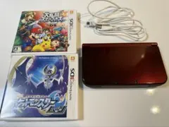 New 3DS LL 本体(メタリックレッド)ソフト2本 充電器