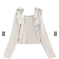 GRL オフショルダーリボンストラップニット[mb1546]