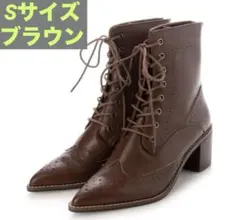 EVOL×yukkoコラボレースアップブーツブラウンSサイズ