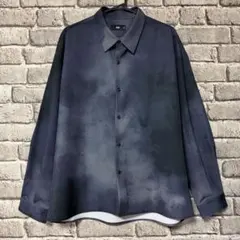 【美品】HARE　マルチマテリアルパターンシャツ　パープル　ブラウス　BLURのサムネイル