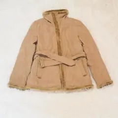 【cocoto girls point】フェイクムートンベルト付きコート M