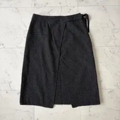 ボールジィ トゥモローランド ラップスカート 膝丈タイト ウール混 リボン 黒のサムネイル