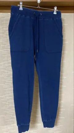 ネイビー ジョガーパンツ スウェットジーンズ ドローストリング付き 股下72