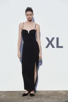 ZARA コルセットインスピレーション ミディワンピース XL