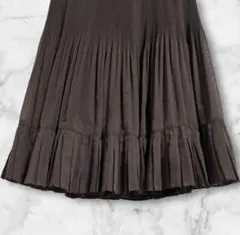 ロザース　ダークグレー プリーツスカート フリル付き