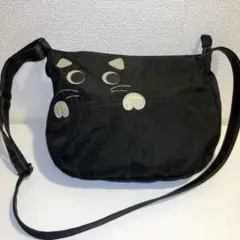 【IBIZA】イビサ ショルダーバッグ 肩掛け 猫 ナイロン ブラック