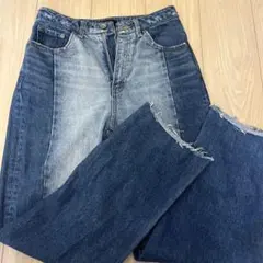 JEANASIS バイカラー デニムパンツ 切りっぱなしのサムネイル